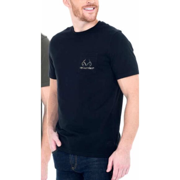 Realtree by Boston Traders Men’s Short Sleeve Tee T-Shirt Black Medium NWT - Picture 4 of 7